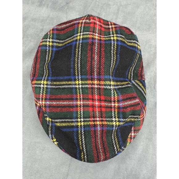 Shandon Hat Cap Fitted Mens Medium Red Green Tartan Plaid Ivy Made in Ireland - Picture 1 of 9